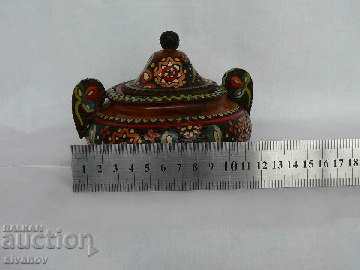 Interesting old wooden jewelry box #1973 - 6