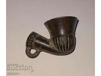 Antique Ottoman bronze opium pipe 19th c