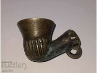 Antique Ottoman bronze opium pipe 19th c