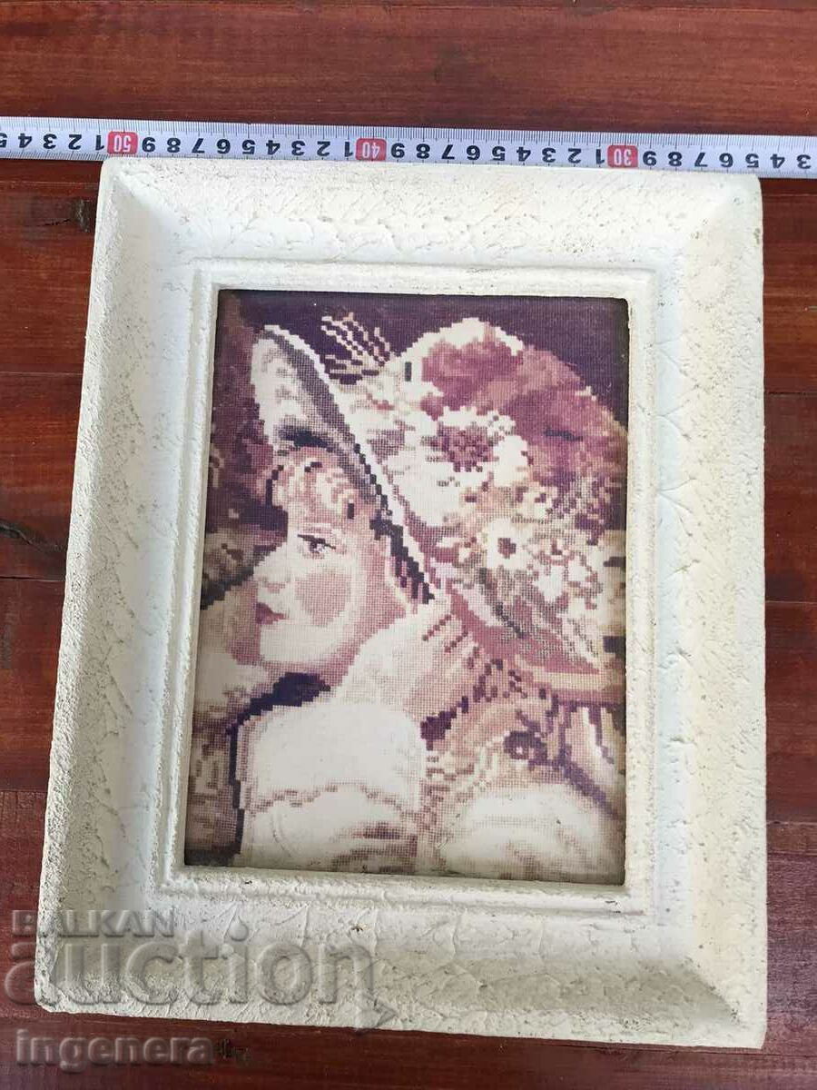 PHOTOGRAPH TAPESTRY SEWED PANEL FROM THE EARLY SOC WOOD FRAME