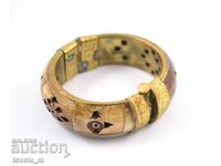 Horn bracelet with metal fittings - handmade