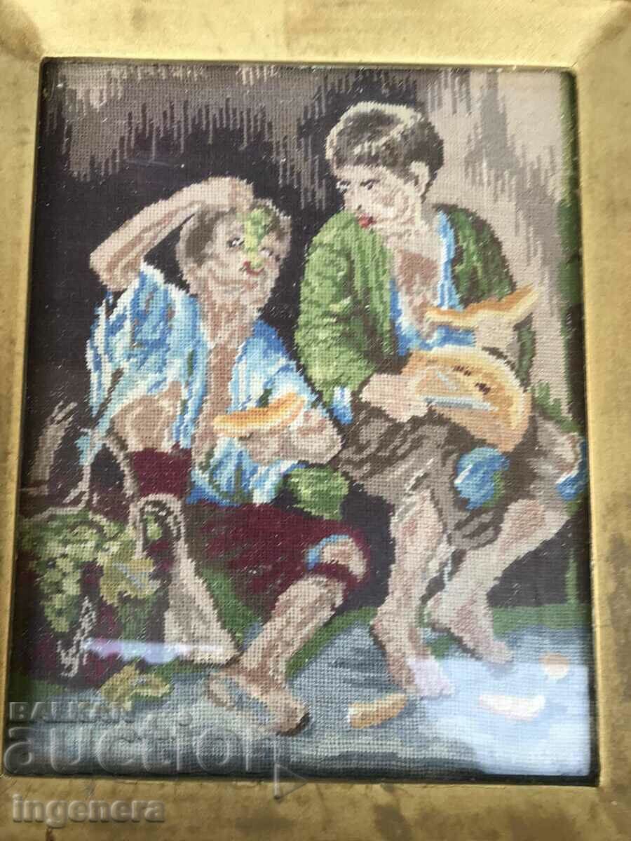 Auction EARLY SOCIETY TAPESTRY SEWED PANEL WOOD FRAME Auction EARLY SOCIETY TAPESTRY SEWED PANEL WOOD FRAME