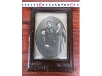WOODEN GLASS PHOTO FRAME ANTIQUE