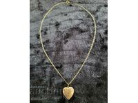 Gold-plated cordon with a heart RUBY folk necklace jewelry costume