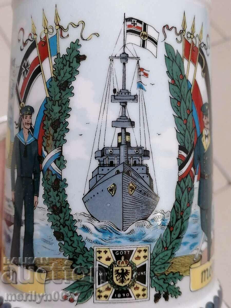 German mug 1 liter ORIGINAL 1907-10 porcelain with price 269.00 BGN | € 137.54 German mug 1 liter ORIGINAL 1907-10 porcelain with price 269.00 BGN | € 137.54