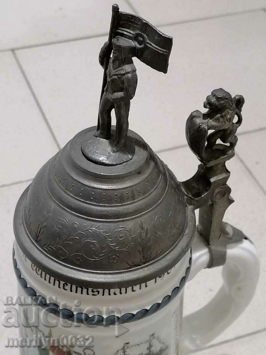 Auction German mug 1 liter ORIGINAL 1907-10 porcelain Auction German mug 1 liter ORIGINAL 1907-10 porcelain