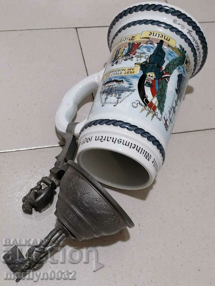 Delivery of German mug 1 liter ORIGINAL 1907-10 porcelain Delivery of German mug 1 liter ORIGINAL 1907-10 porcelain