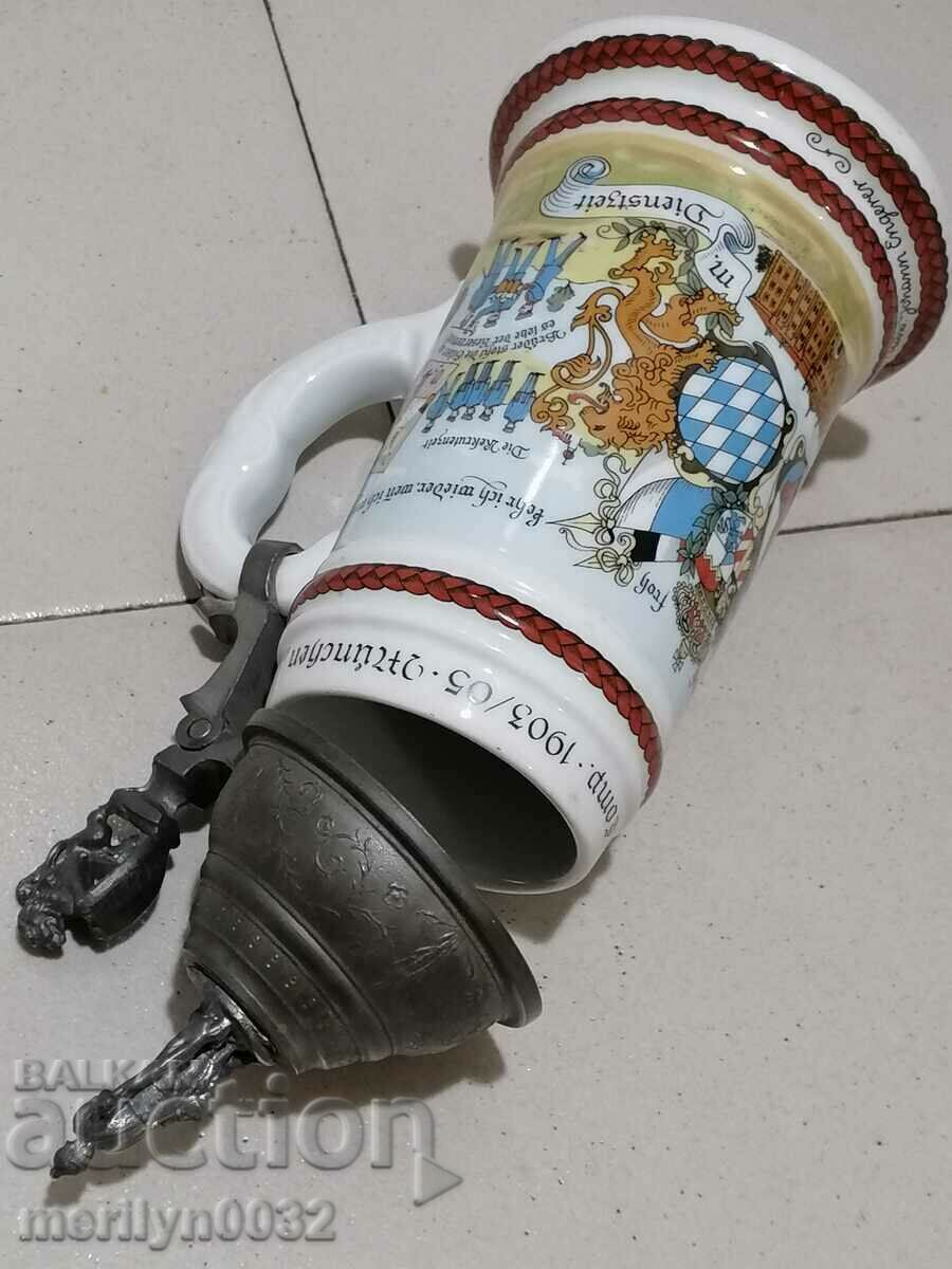 Auction German mug 1 liter ORIGINAL 1903-5 porcelain Auction German mug 1 liter ORIGINAL 1903-5 porcelain