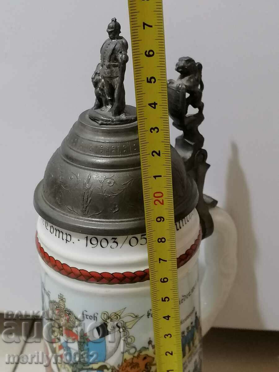 German mug 1 liter ORIGINAL 1903-5 porcelain - 5 German mug 1 liter ORIGINAL 1903-5 porcelain - 5