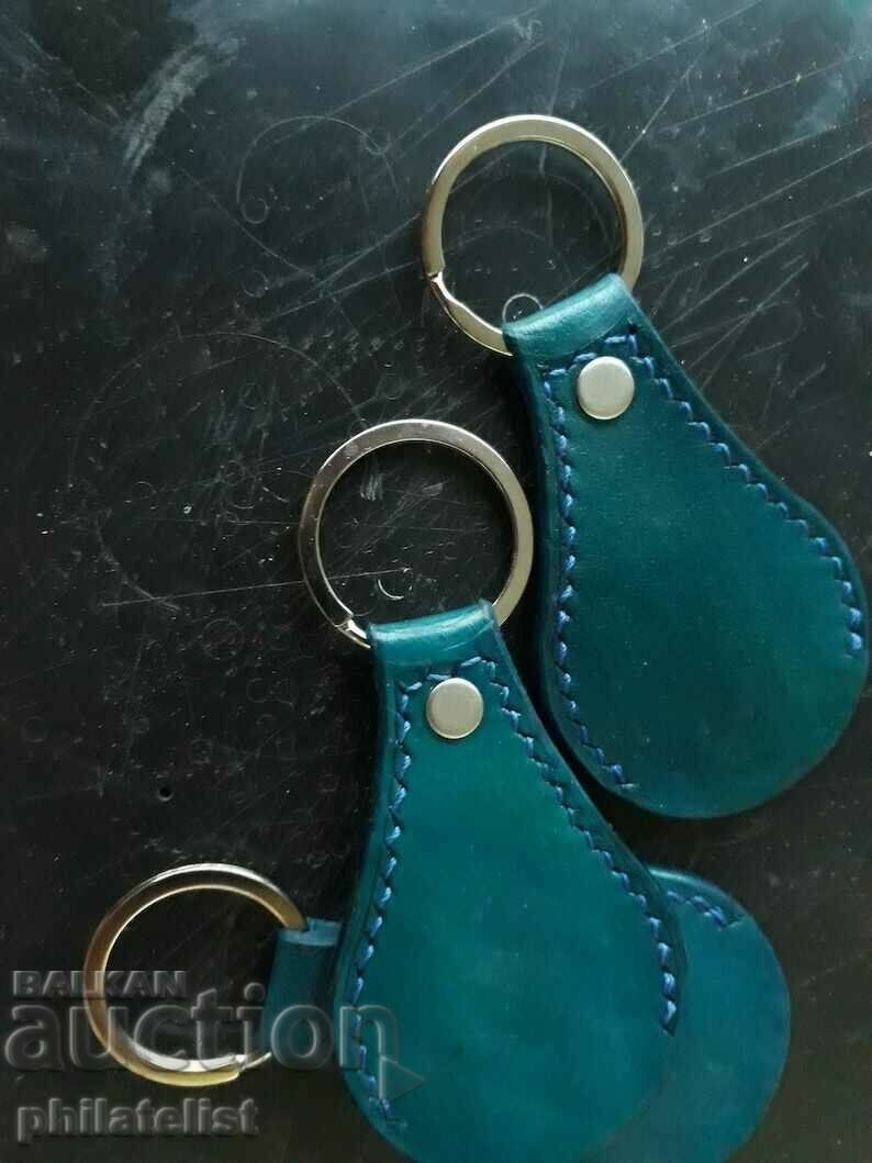 Auction Leather key ring with a place for a chip, red Auction Leather key ring with a place for a chip, red