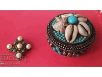 Old box and brooch