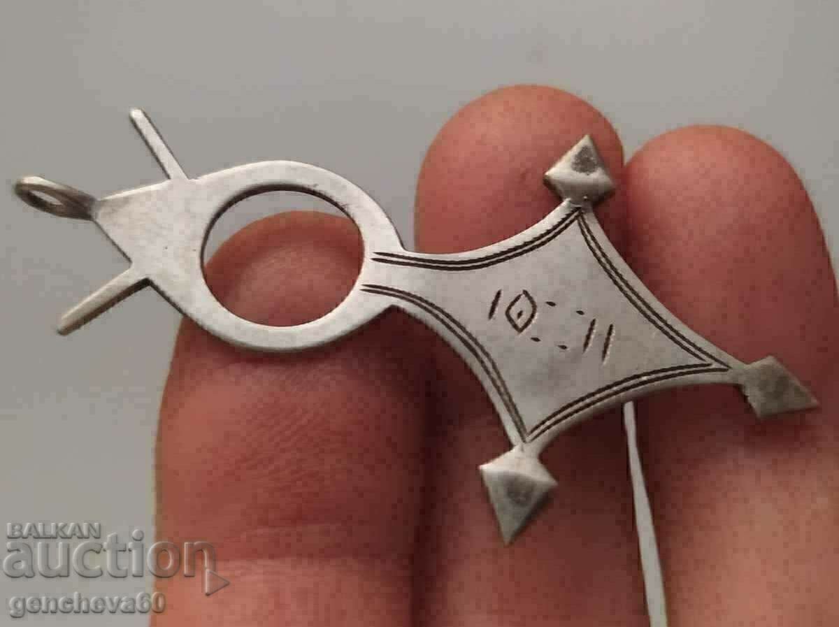 Old Silver Tuareg Cross/Talisman - 6