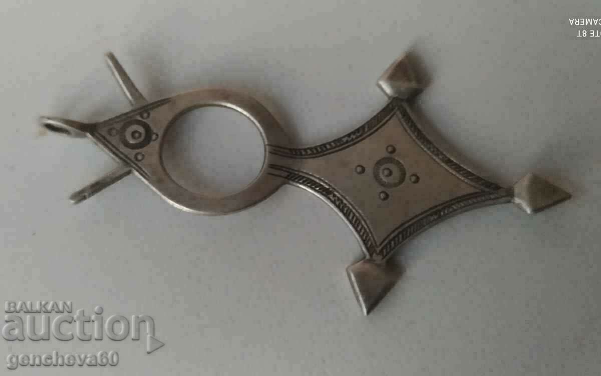 Unique Tuareg cross/talisman silver pendant