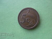 5 цента 1992 г. Южна Африка