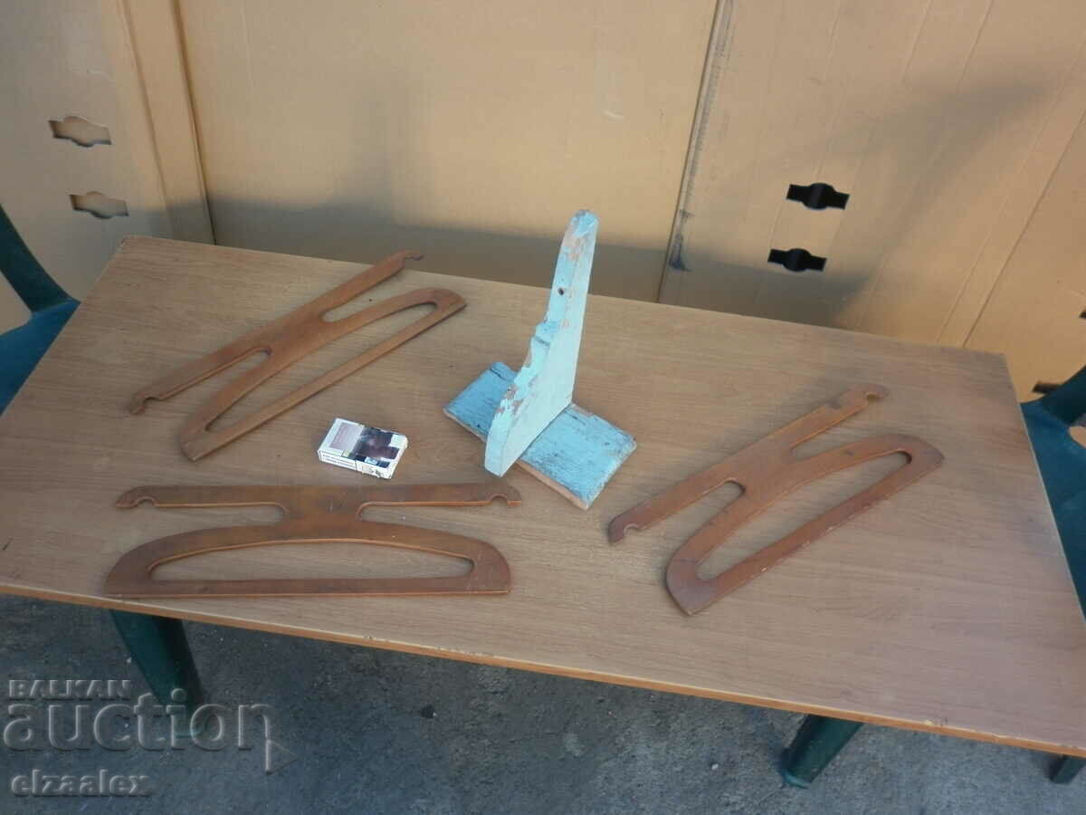 Old wooden hangers and stand
