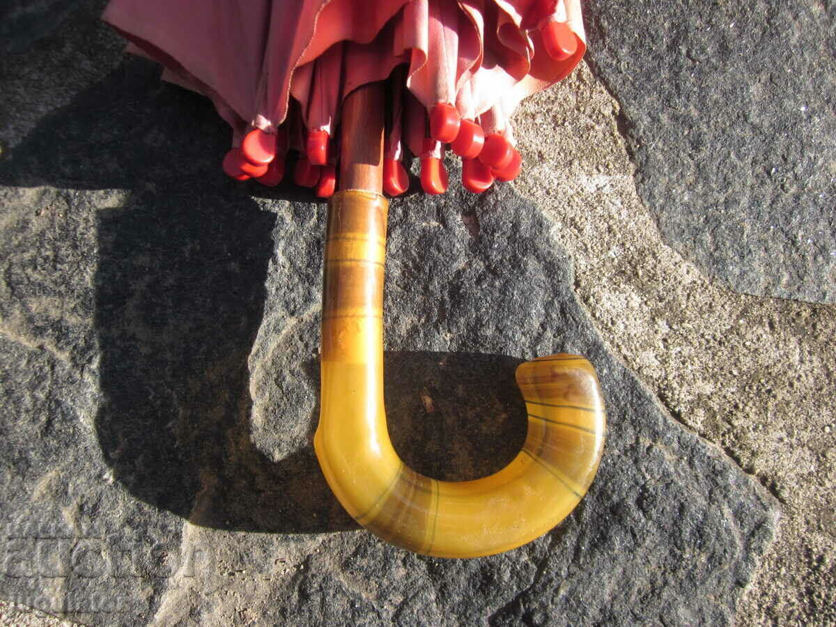 antique vintage 1930s old lady's umbrella - 6