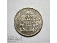 Silver coin 3 marks 1909 Hamburg Germany