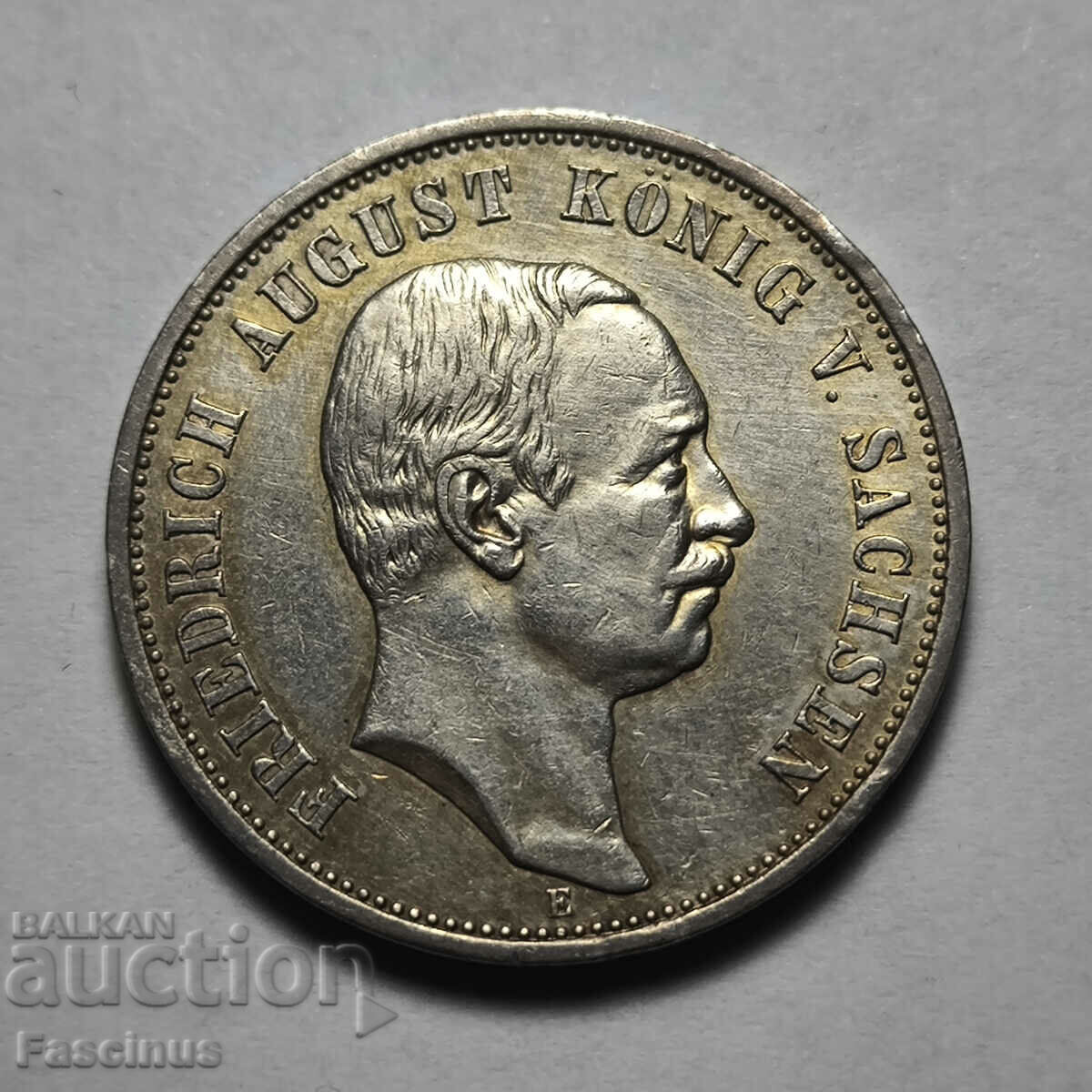 Сребърна монета 3 марки 1911 Саксония Германия