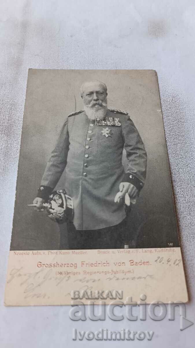 Пощенска картичка Grossherzog Friedrich von Baden 1902