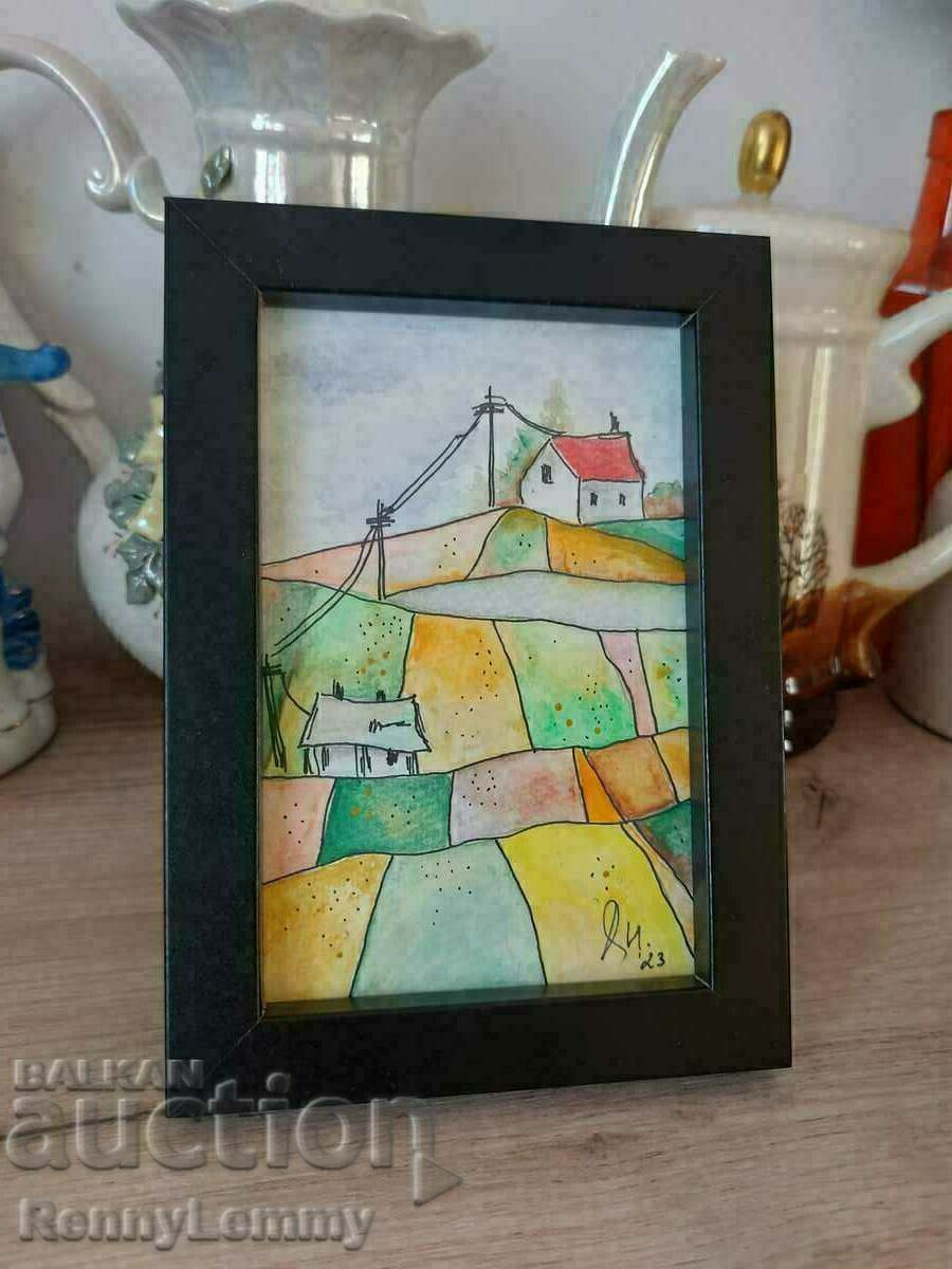 Levels, miniature watercolor with price 12.00 BGN | € 6.14 Levels, miniature watercolor with price 12.00 BGN | € 6.14