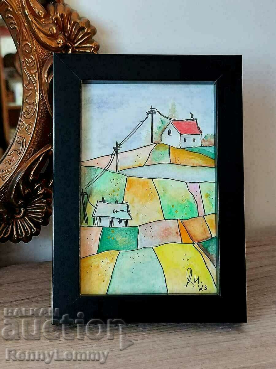 Levels, miniature watercolor