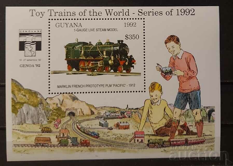 Guyana 1992 Locomotives Block MNH