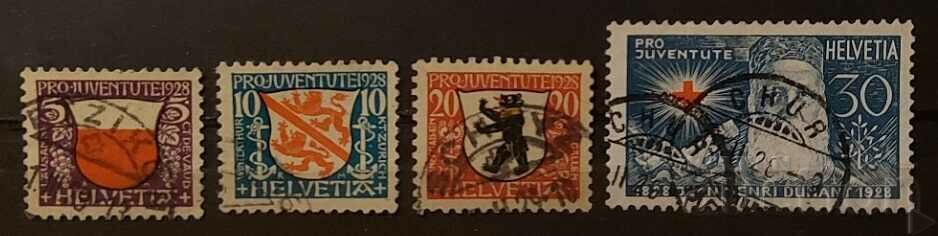 Elveția 1928 Ștampila Steme/Personalități