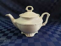 Baroque porcelain Bulgarian teapot - Stalin - Vidin - 1956