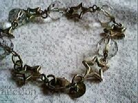 old silver bracelet with faceted crystals sample 925 11g