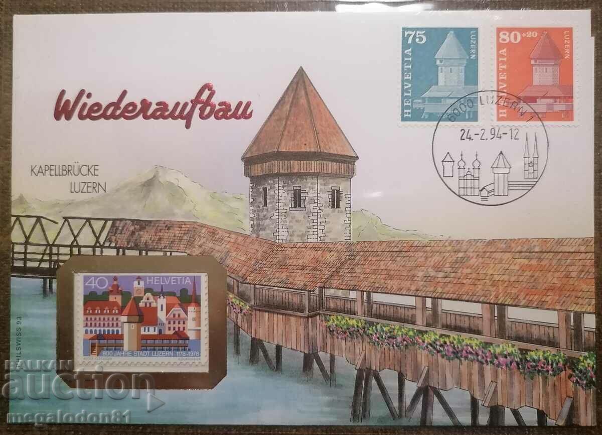 Швейцария - покритият мост в Люцерн