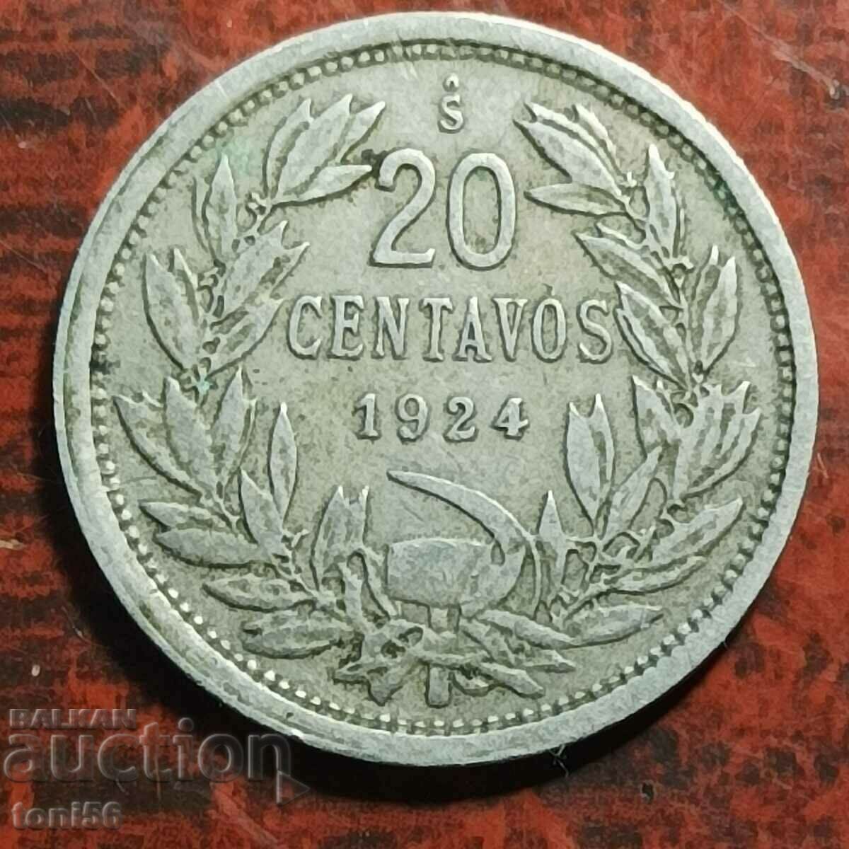 Chile 20 centavos 1924