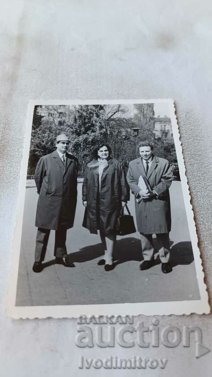 Photo Sofia Two men and a woman at T. T. M. 1968
