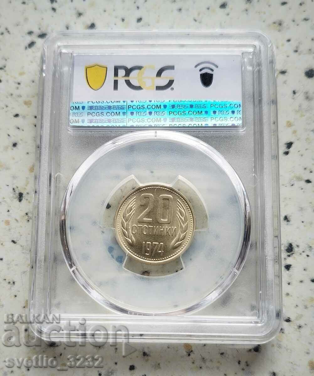 20 Cents 1974 MS 66 PCGS with price 77.00 BGN | € 39.37 20 Cents 1974 MS 66 PCGS with price 77.00 BGN | € 39.37