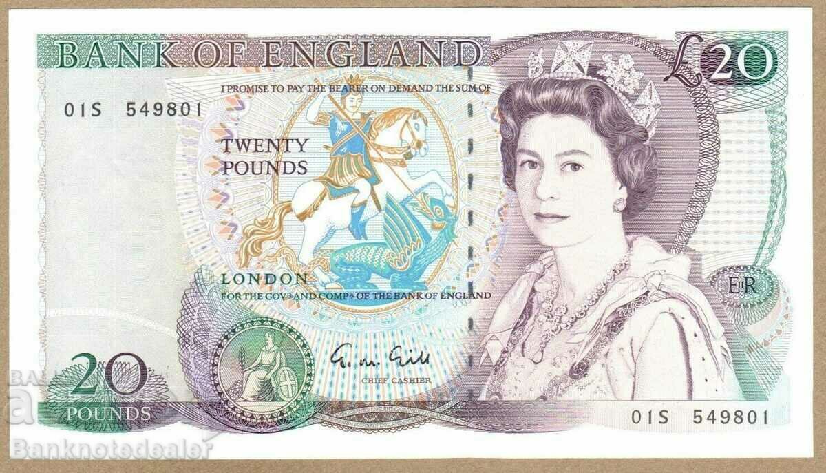 Δημοπρασία Αγγλία 20 Pounds 1988-91 Pick 380e Ref 9801