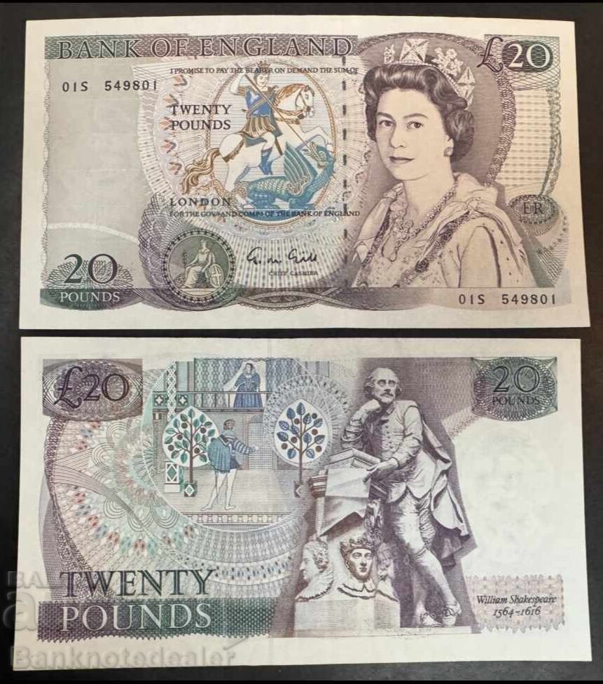 Αγγλία 20 Pounds 1988-91 Pick 380e Ref 9801