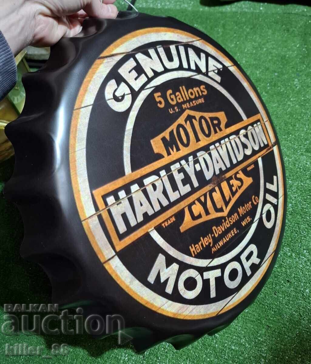 Semn metalic în formă de șapcă Harley-Davidson