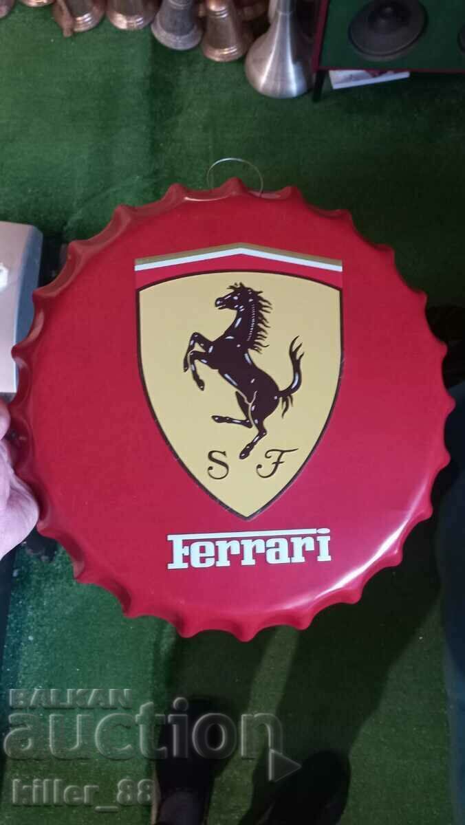 Placă de metal în formă de șapcă Ferrari