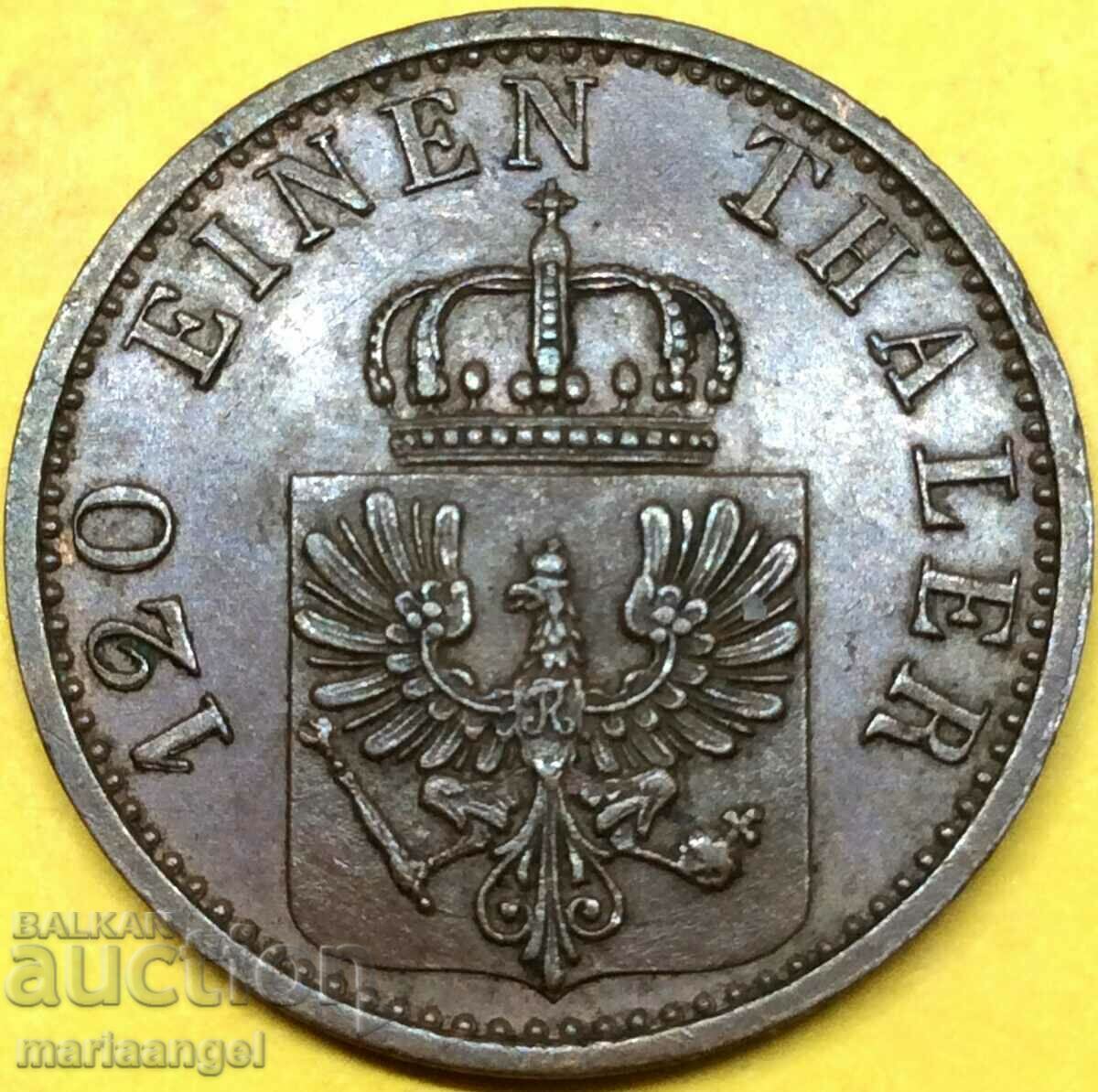 Prussia 3 pfennig 1870 Germany 24mm copper