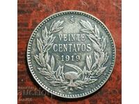 Chile 20 centavos 1919 argint