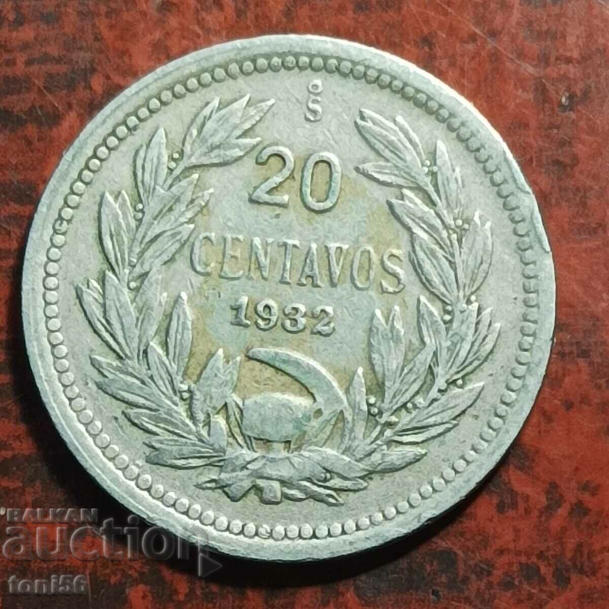 Чили 20 сентавос 1932