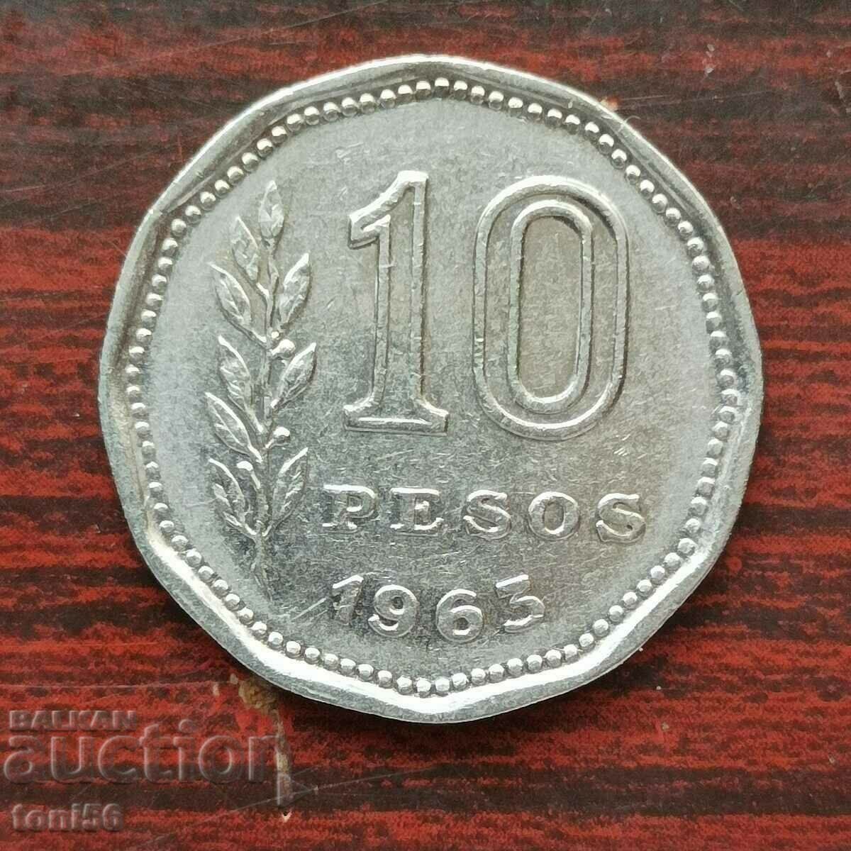 Argentina 10 pesos 1963