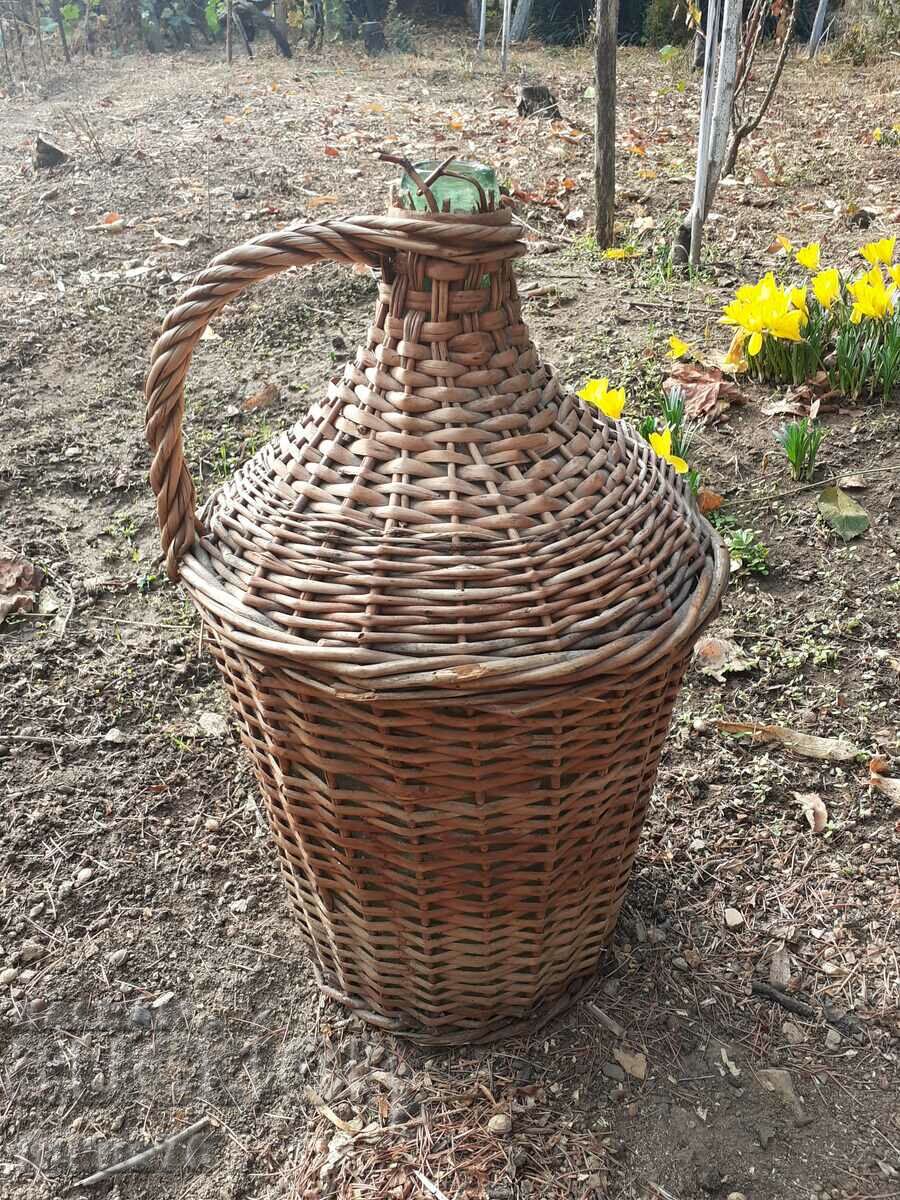 Old glass damajana entwined with rattan with price 49.00 BGN | € 25.05 Old glass damajana entwined with rattan with price 49.00 BGN | € 25.05