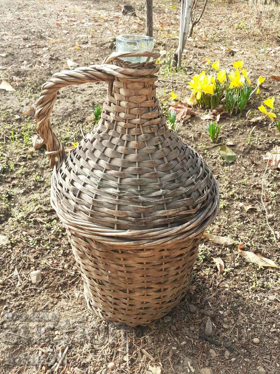 Old glass damajana entwined with rattan with price 49.00 BGN | € 25.05 Old glass damajana entwined with rattan with price 49.00 BGN | € 25.05