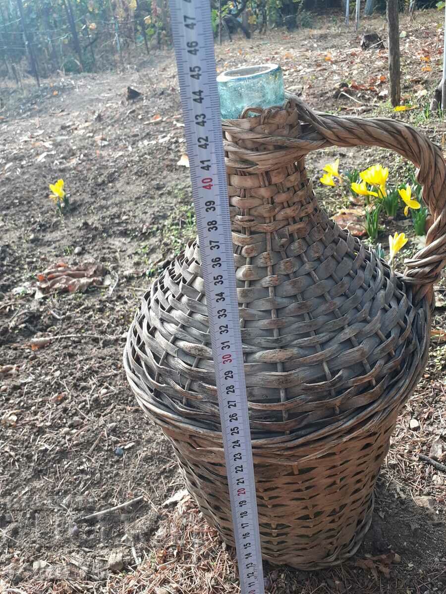 Old glass damajana entwined with rattan - 7 Old glass damajana entwined with rattan - 7