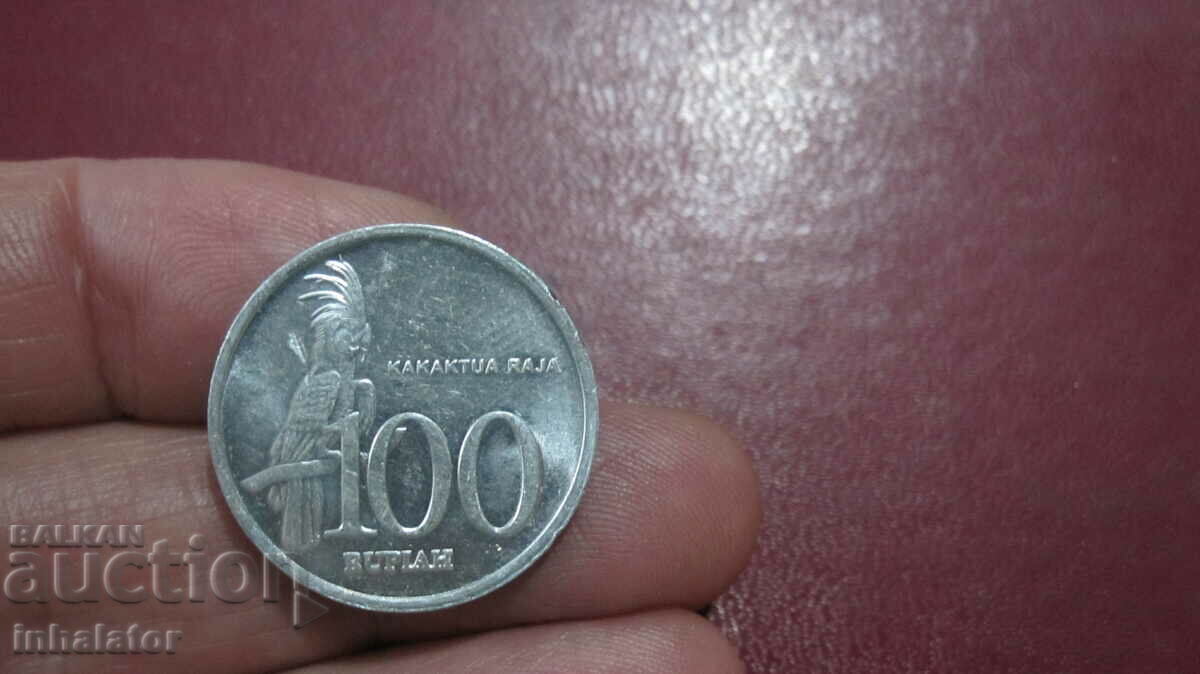 1999 100 Rupiah Indonesia - Aluminum - Parrot
