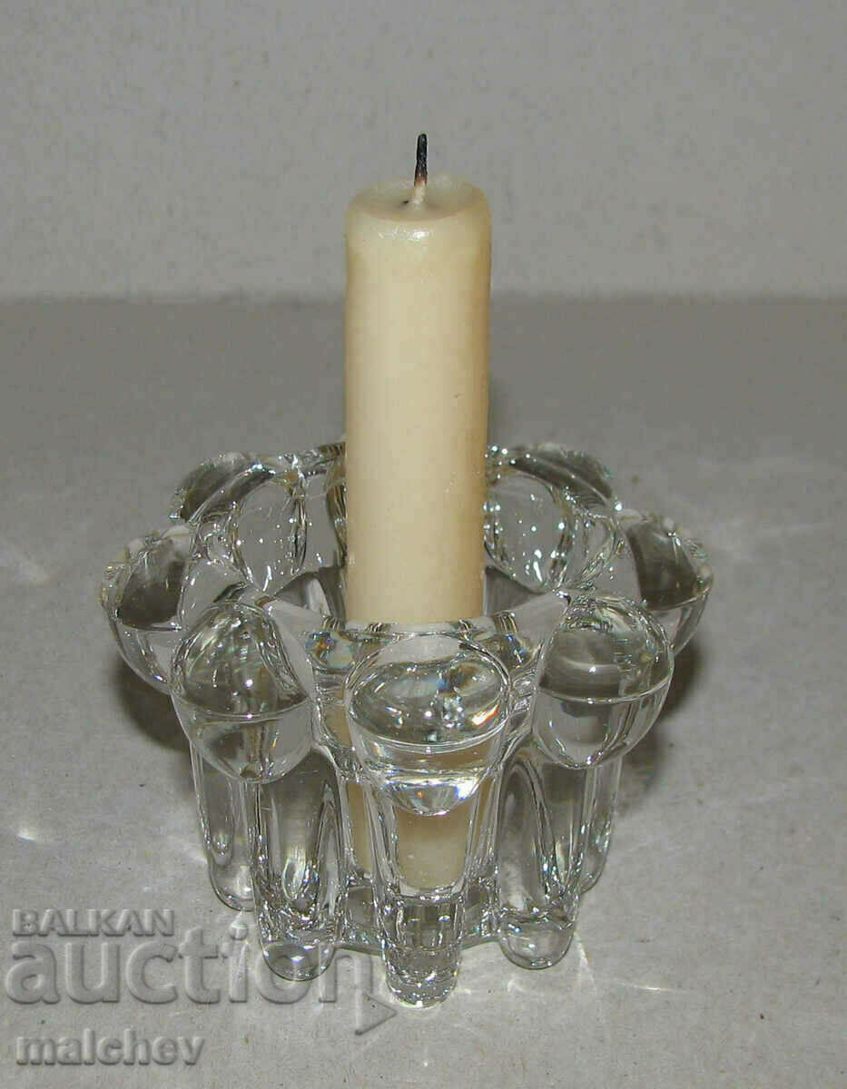 Κηροπήγιο κρύσταλλο 6/8 cm για απλό κερί, αχρησιμοποίητο