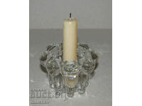 Candle holder crystal 6/8 cm for a simple candle, unused