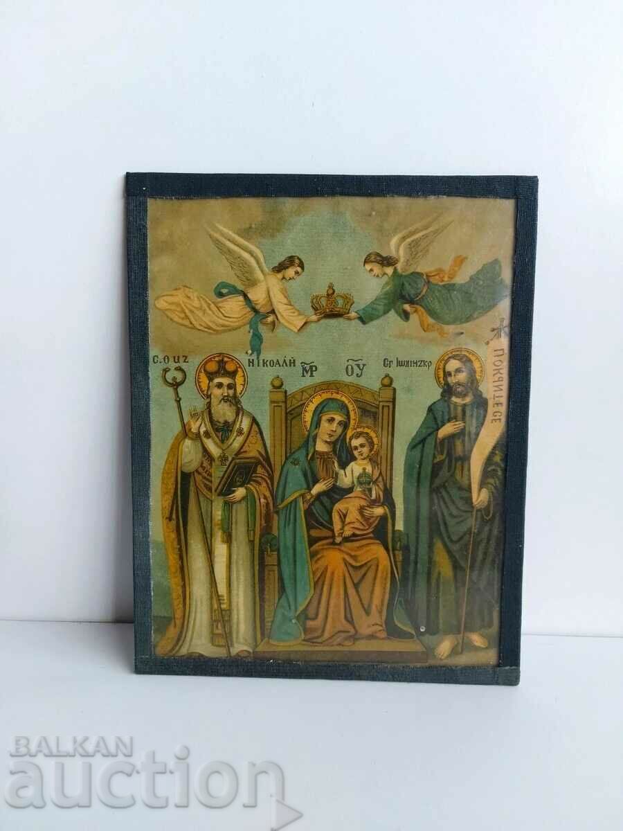 Auction  1924 ICON LITHOGRAPH VIRGIN MARY JESUS CHRIST SAINTS ...