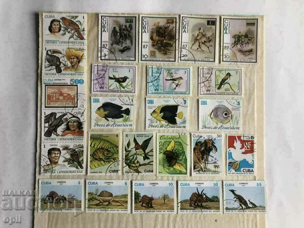 Timbre poștale Cuba Fauna 25 buc