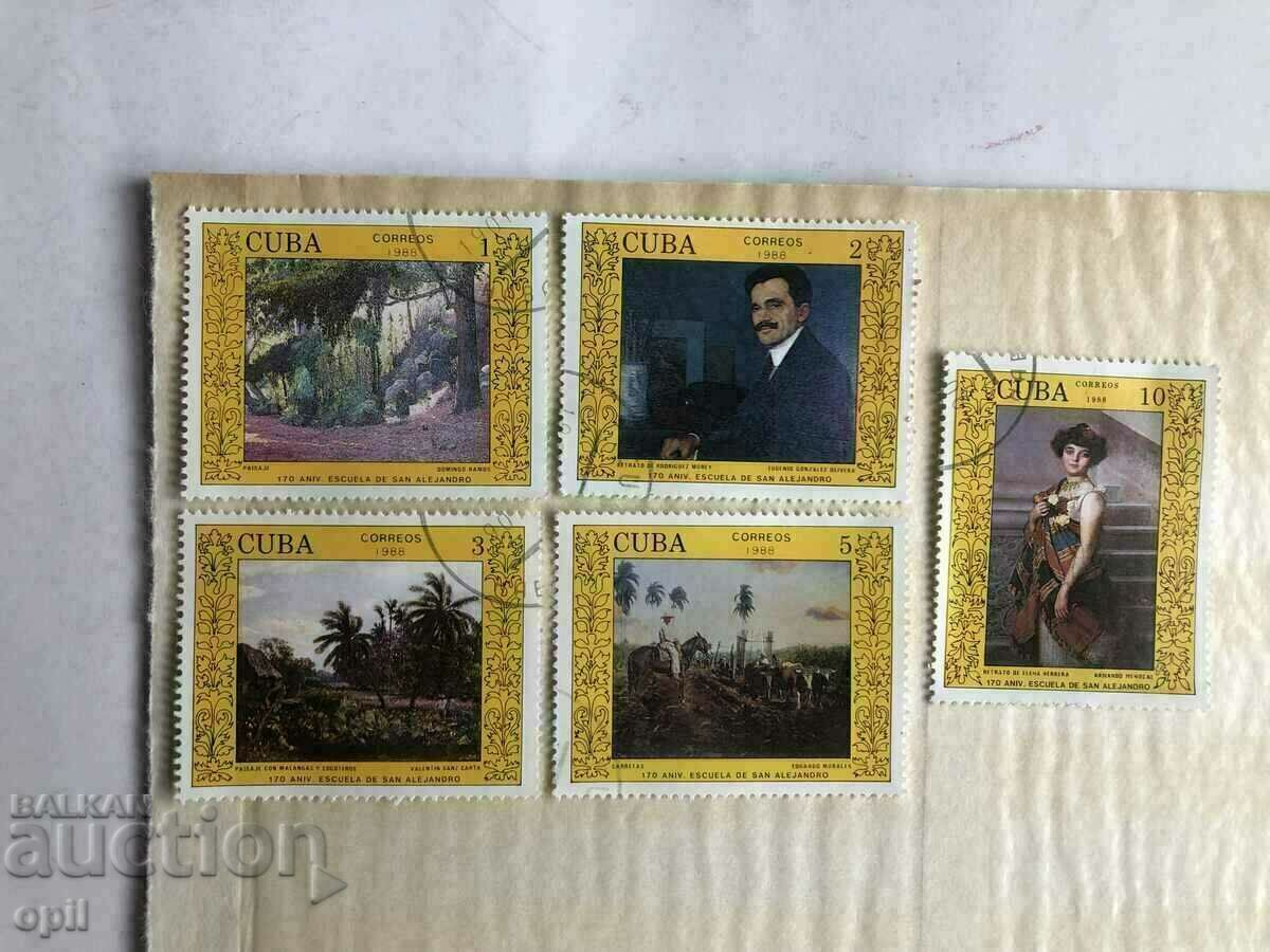 Auction Postage stamps Cuba Art 25 pieces Auction Postage stamps Cuba Art 25 pieces